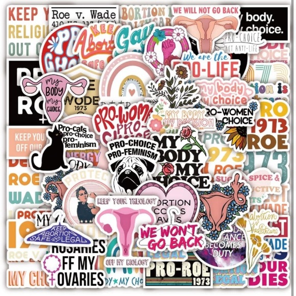 New-50 PCS Feminist Stickers Anti Abortion Stickers, Vinyl Waterproof Stickers - Picture 3 of 11